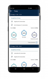 cel trasy w aplikacji mobilnej